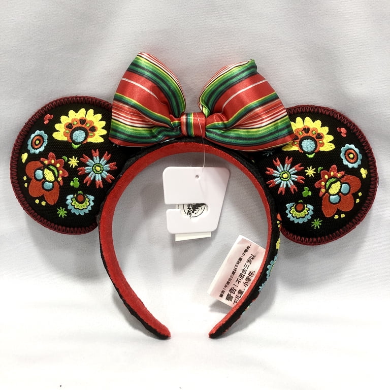 DISNEY Parks Minnie Mouse Coco Ears Floral Bow One Size NEW Disney Parks Coco Crochet Dia De Los Muertos Minnie Ears  main image 3