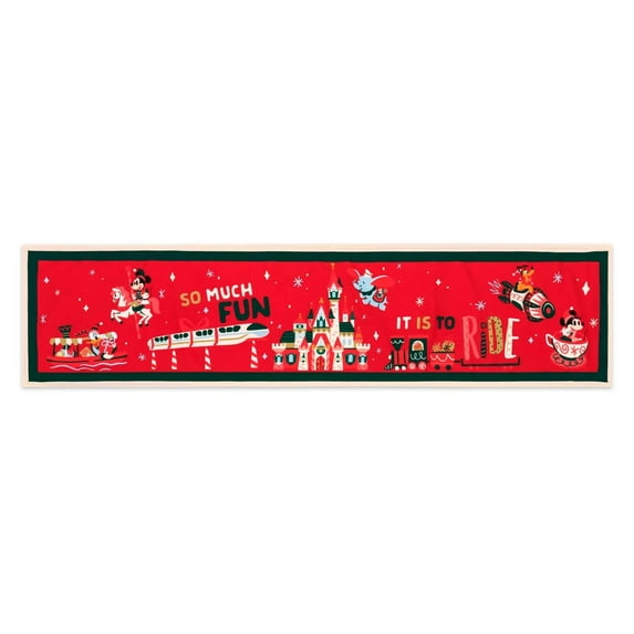 Disney Parks Fantasyland Castle Christmas Reversible Table Runner