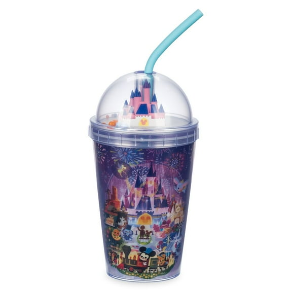 Disney Parks Fantasyland Castle Tumbler with Straw by Joey Chou 14oz