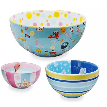 Disney Parks Fantasyland Nesting Bowl Set by Jerrod Maruyama New with Tag