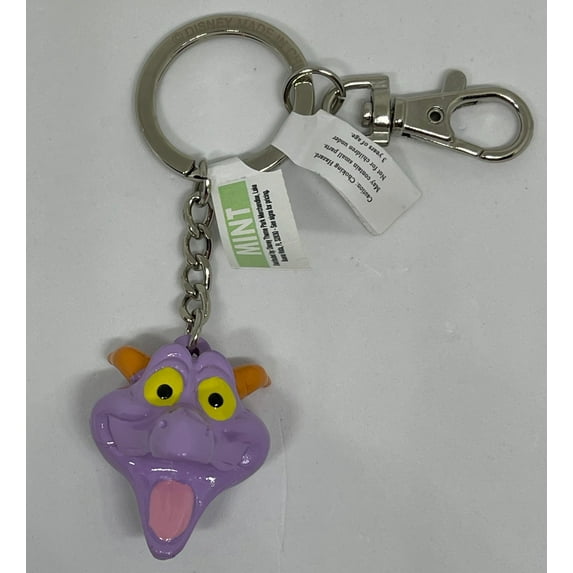 Disney Parks Figment Head Keychain Epcot Bag Charm Keyring Zipper Pull New