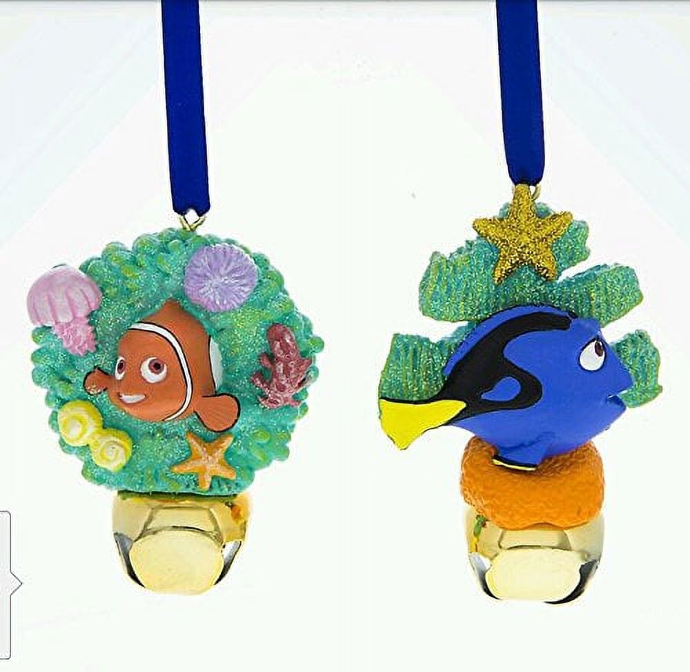Disney Finding Nemo Dory Craft Bells Resin Metal Christmas Ornament Set