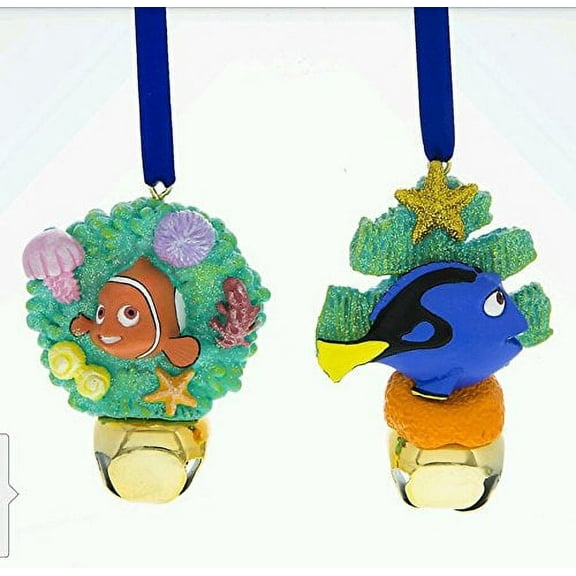 Disney Finding Nemo Dory Craft Bells Resin Metal Christmas Ornament Set