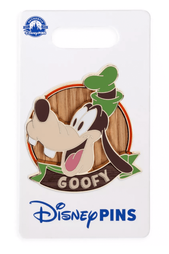 Parks Goofy Wood Inlay Pin New With Card