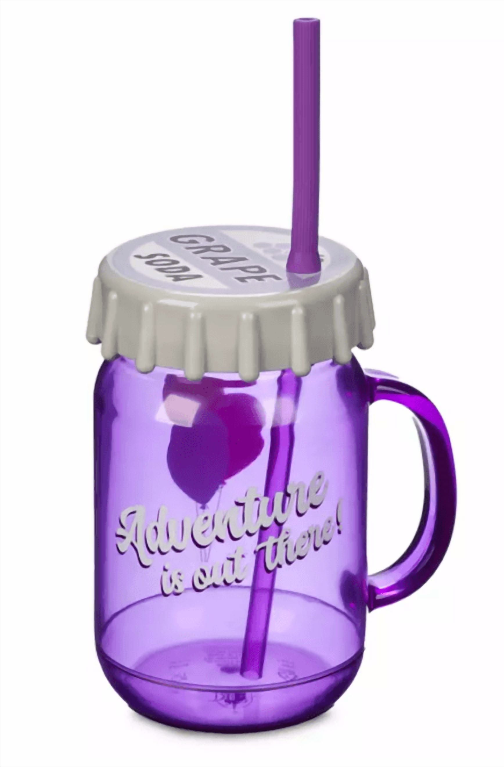 Grape Soda Water Bottle with Straw - Thumbnail 4