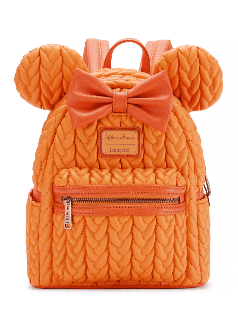 Loungefly Halloween Mouse Backpack - Orange, White, Pink New Sparkling Orange Minnie Halloween Loungefly Backpack at  main image 2