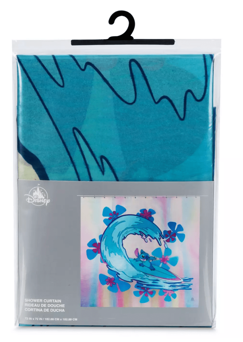 Authentic Disney Parks Hawaiian Stitch Surfing Shower Curtain for Bathroom  - Walmart.com, image size:814x1146