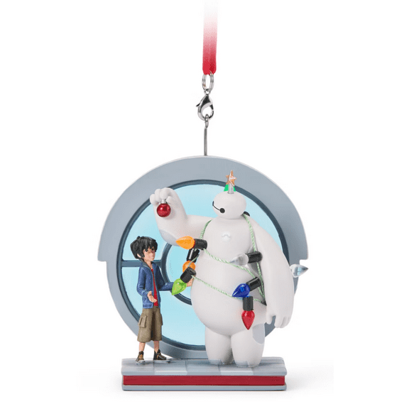 Disney Parks Hiro Wrapping Light Baymax Sketchbook Christmas Ornament Big Hero 6