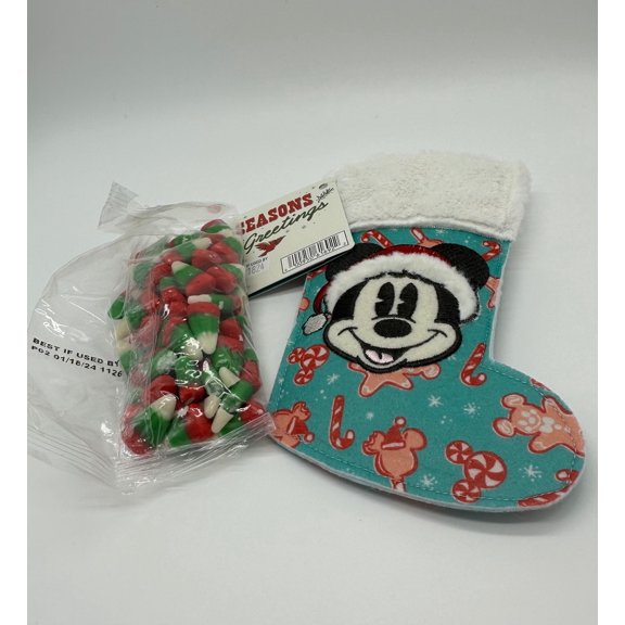 Disney Parks Holiday Candy Corn with Mickey Mini Christmas Stocking New with Tag