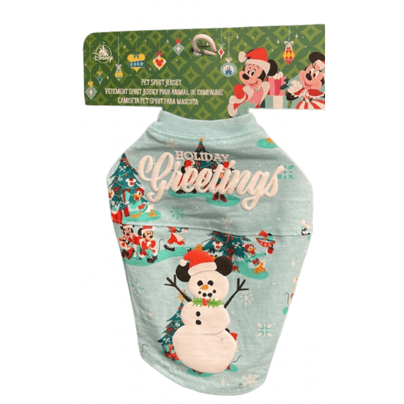 Disney Parks Holiday Greetings Mickey Snowman Spirit Jersey Pets Size XL New