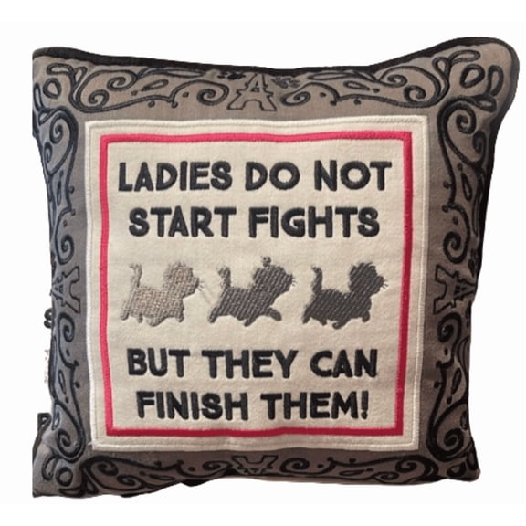 Disney Parks Home Aristocats Marie Ladies Do Not Start Fights Pillow Cushion New