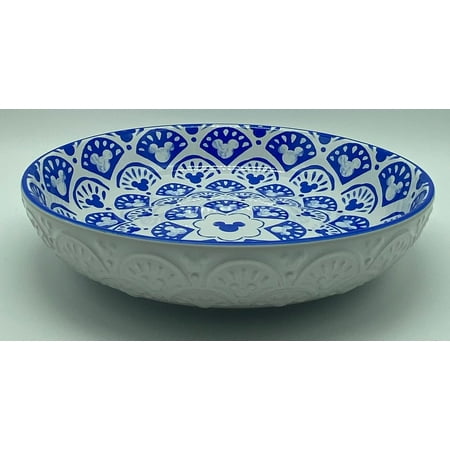 Disney Parks Homestead Blue Mickey Icons 34oz Bowl Plate New