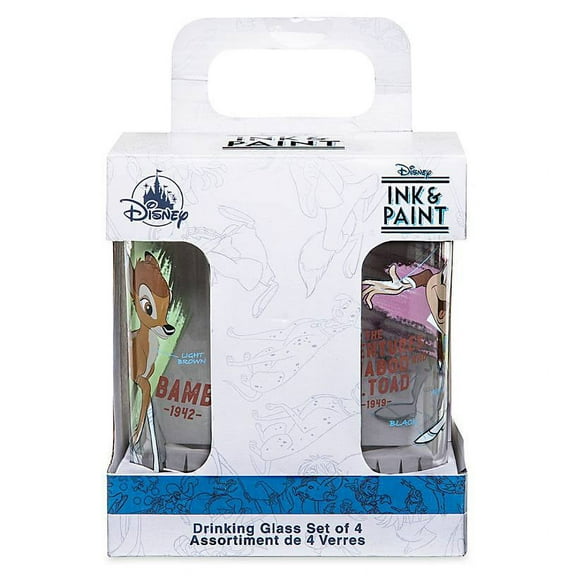 Disney Parks Ink & Paint Drinking Glass Set 2 '40s '50s New with Box