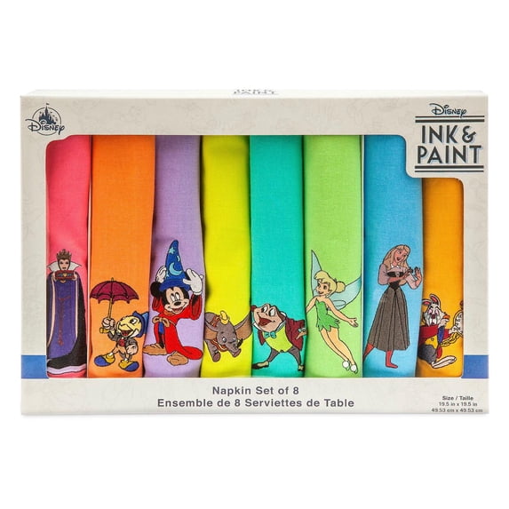 Disney Parks Ink & Paint Napkin Set of 8 New with Box