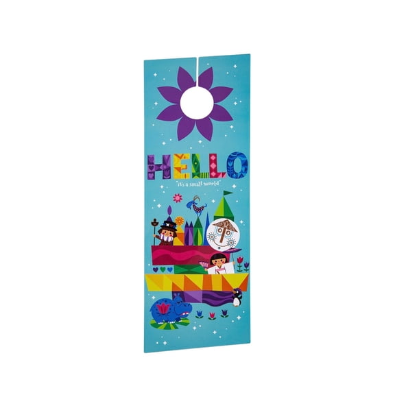 Disney It's a Small World Children Door Hanger, White, 11" x 4" x 0.1", 1 Count