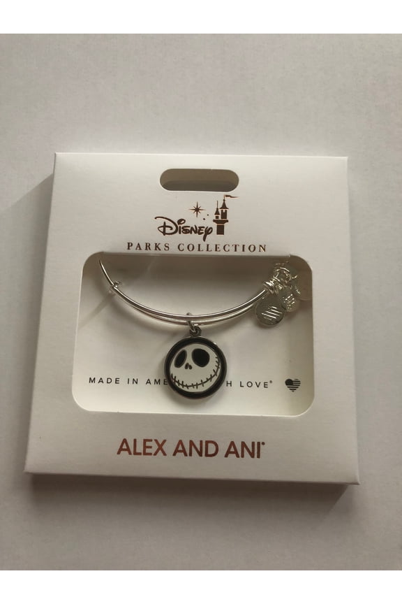 Parks Jack and Sally Bangle Alex and Ani Silver Finish Bracelet New Box