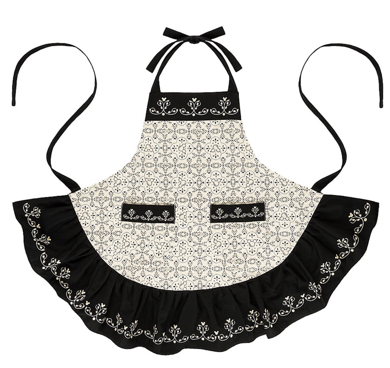 Disney Parks Kitchen Mickey Icons Chef Apron for Adults with Ruffle New with Tags
