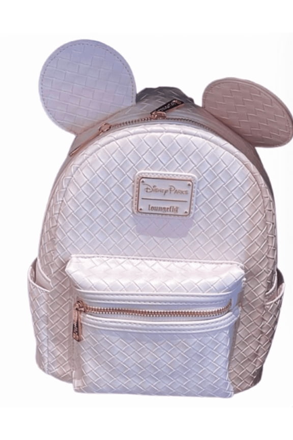 Parks Loungefly Minnie Mouse Tonal Checkered Mini Backpack New With Tag
