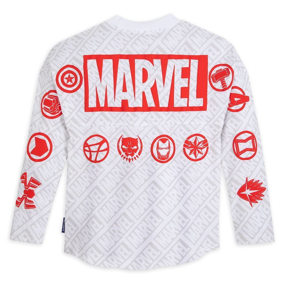 Disney Parks Marvel Logo Spirit Jersey for Adults Size XL Avengers Iron Man Thor Captain America Black Panther