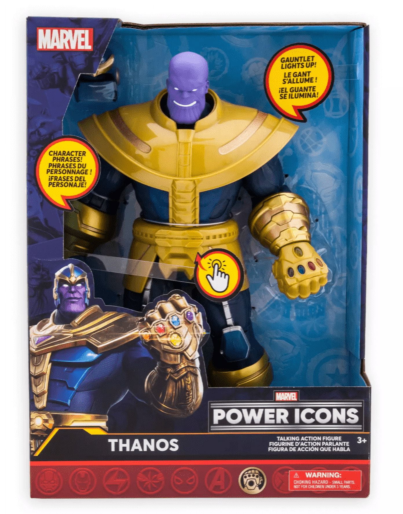 Disney Parks Marvel Power Icons Thanos Talking Action Figure Toy New ...