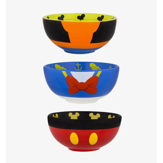 Disney Parks Mickey & Friends Character Mini Bowl Set of 3 New