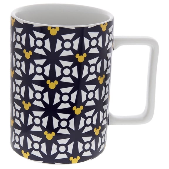 Disney Parks Mickey Icon Black Geometric Coffee Mug New