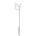 thumbnail image 1 of Disney Parks Mickey Lariat Sterling Silver Necklace New with Box, 1 of 3