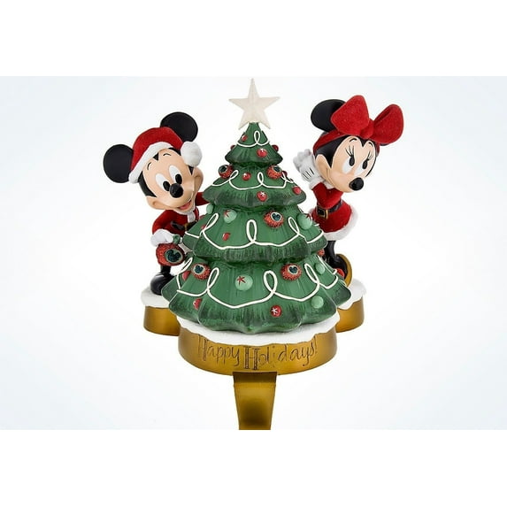 Disney Parks Mickey & Minnie Resin Holiday Stocking Holder New with Tags