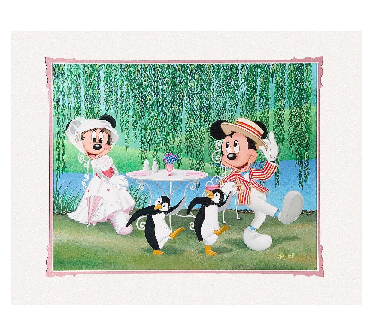 A LITTLE NIGHT MAGIC ミッキー　スワロフスキー　デラックス版 Disney Parks Mickey Minnie a Jolly Holiday Deluxe Print by Maher