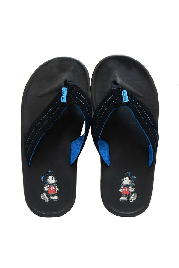Parks Mickey Mouse Adult Men's Black Flip Flop Thong Sandals (Size Small)