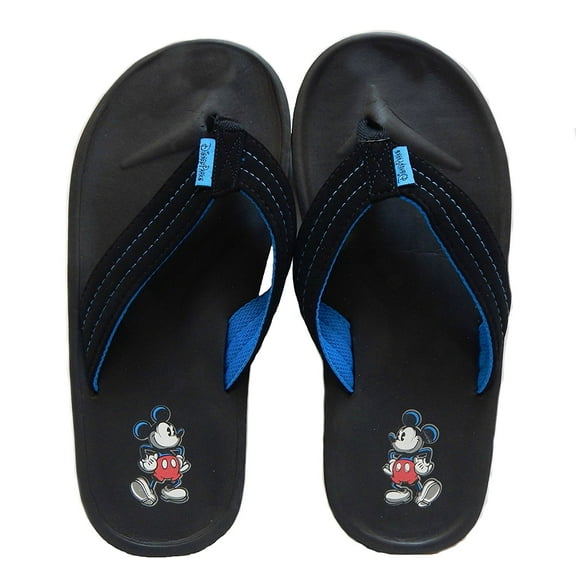 Disney Parks Mickey Mouse Adult Men's Black Flip Flop Thong Sandals (Size Small)
