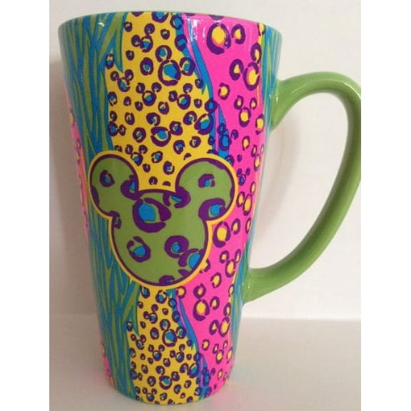 Disney Parks Mickey Mouse Bright Colors Ceramic Mug Cup NEW