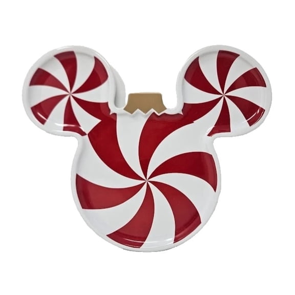 Disney Parks Mickey Mouse Candy Cane Platter Tray
