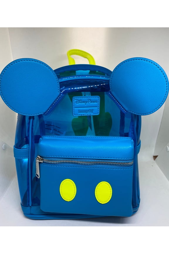 Parks Mickey Mouse Clear Blue Spell Out Backpack New With Tags