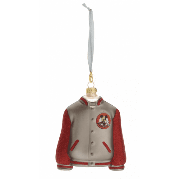 Disney Parks Mickey Mouse Club Varsity Jacket Glass Sketchbook Ornament