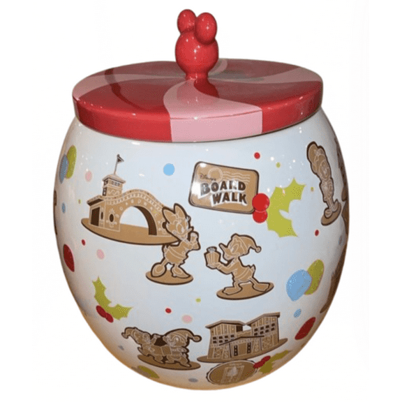 Disney Parks Mickey Mouse Friends Gingerbread Broadwalk Cookie Jar New With Tag