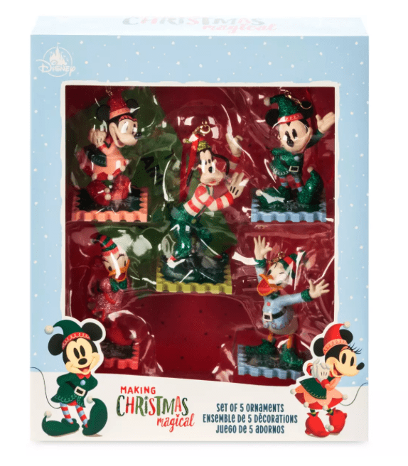 Disney Parks Making Christmas Magical Sketchbook Ornaments Set of 5