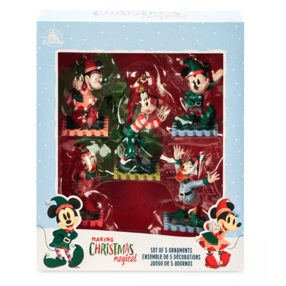 Disney Parks Making Christmas Magical Sketchbook Ornaments Set of 5