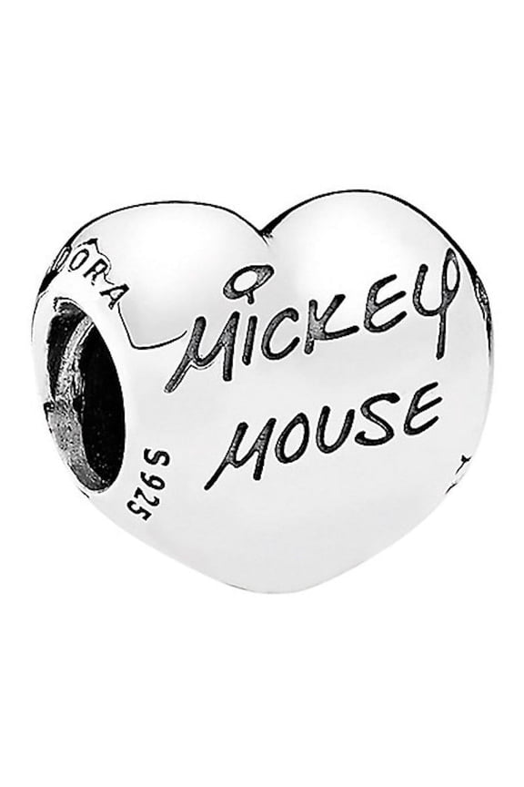 Disney Parks Mickey Mouse Heart Sterling Silver Charm New