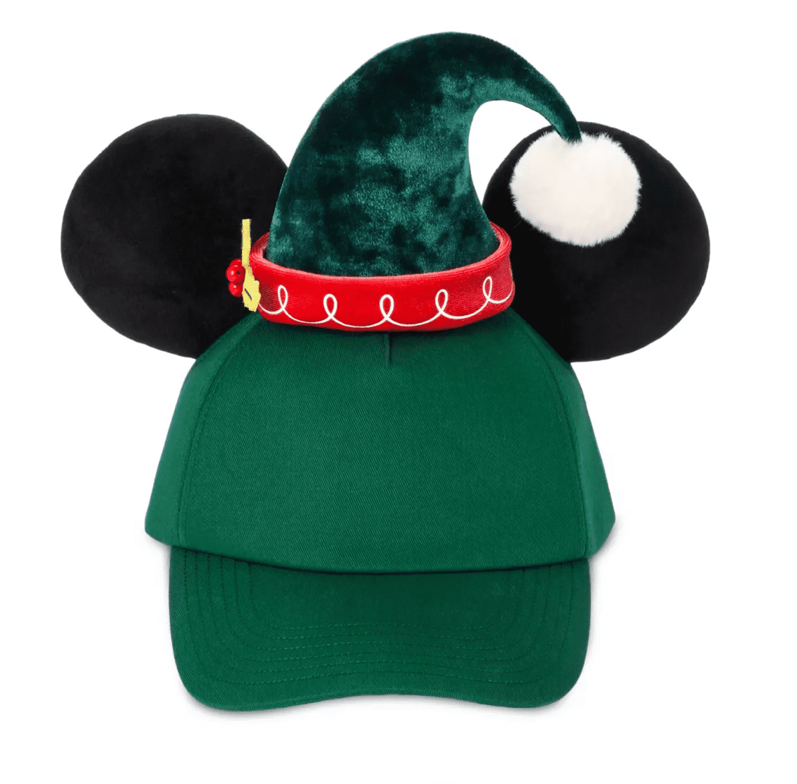 Disney Parks Mickey Mouse Holiday Baseball Cap Elf For Adult  display picture 1