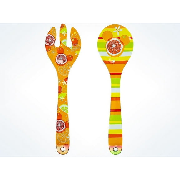 Disney Parks Mickey Mouse Icon Citrus Serving Fork & Spoon New with Tags