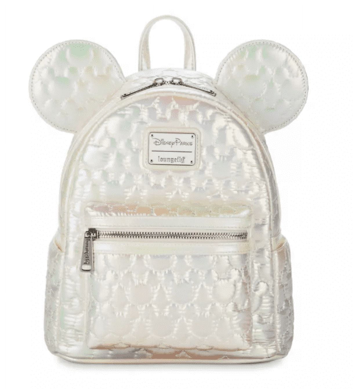 White Iridescent Loungefly Mini Backpack Loungefly Disney Minnie Sequin Wedding Mini Backpack  main image 2