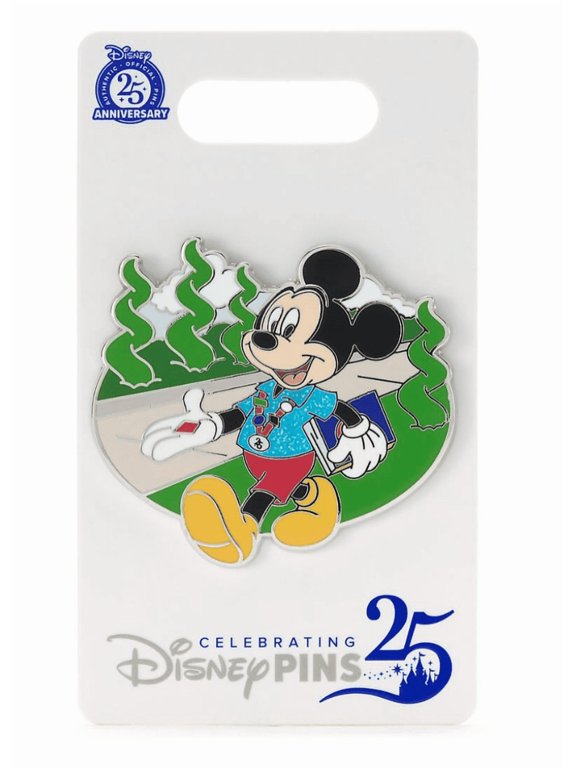 Parks Mickey Mouse Pin Trading 25th Anniversary Pin New With Card