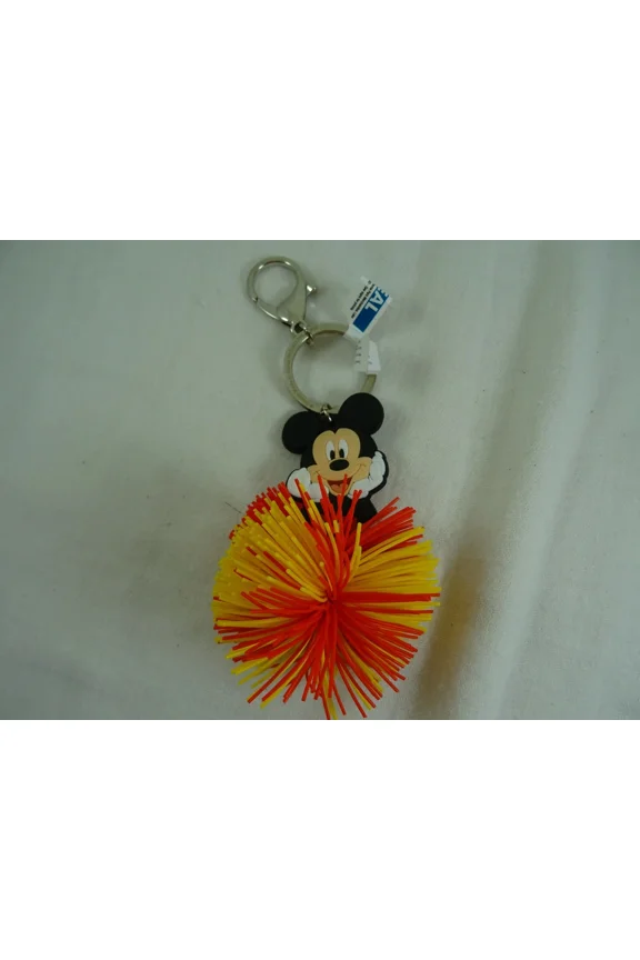 Parks Mickey Mouse Pom Pom Keychain Key Ring