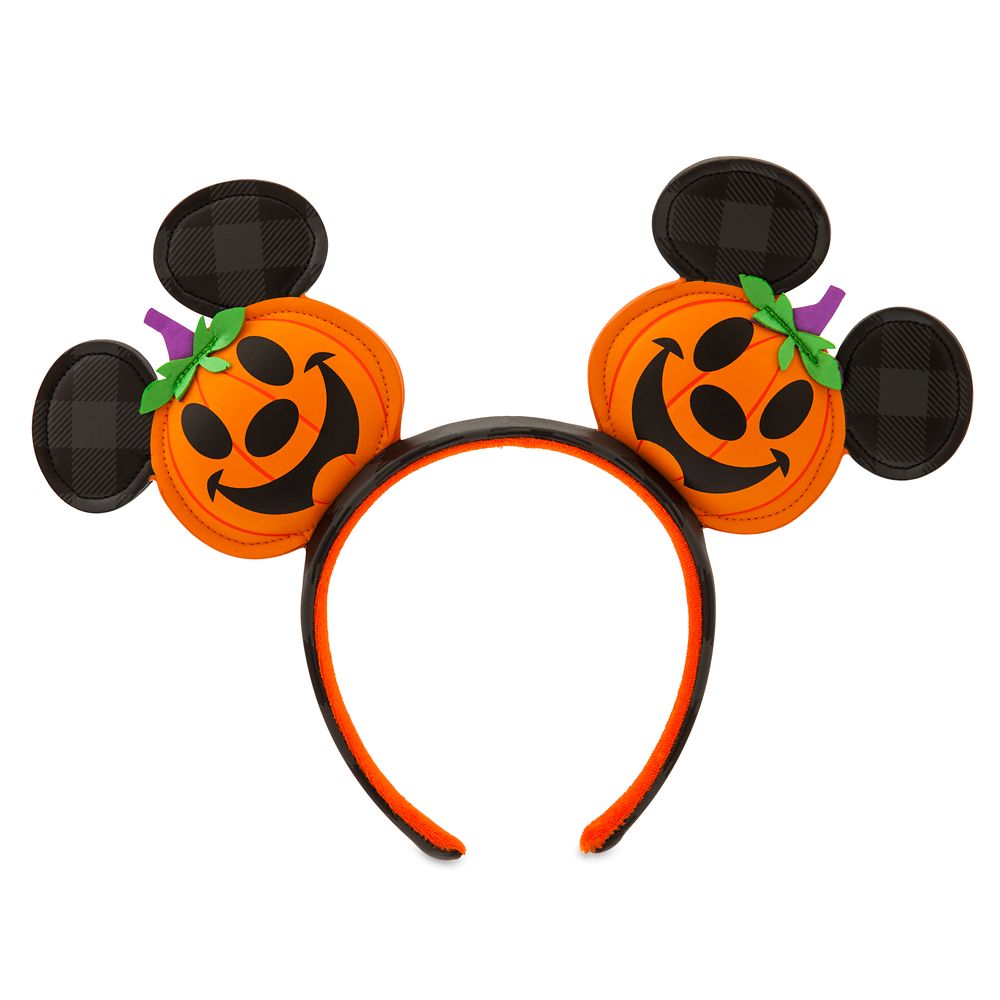Disney Parks Mickey Mouse Pumpkin Jack-o’-Lantern Halloween Ear Headband - image 1 of 2