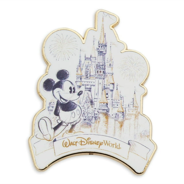 Disney Parks Mickey Mouse and Cinderella Castle Pin New with Card