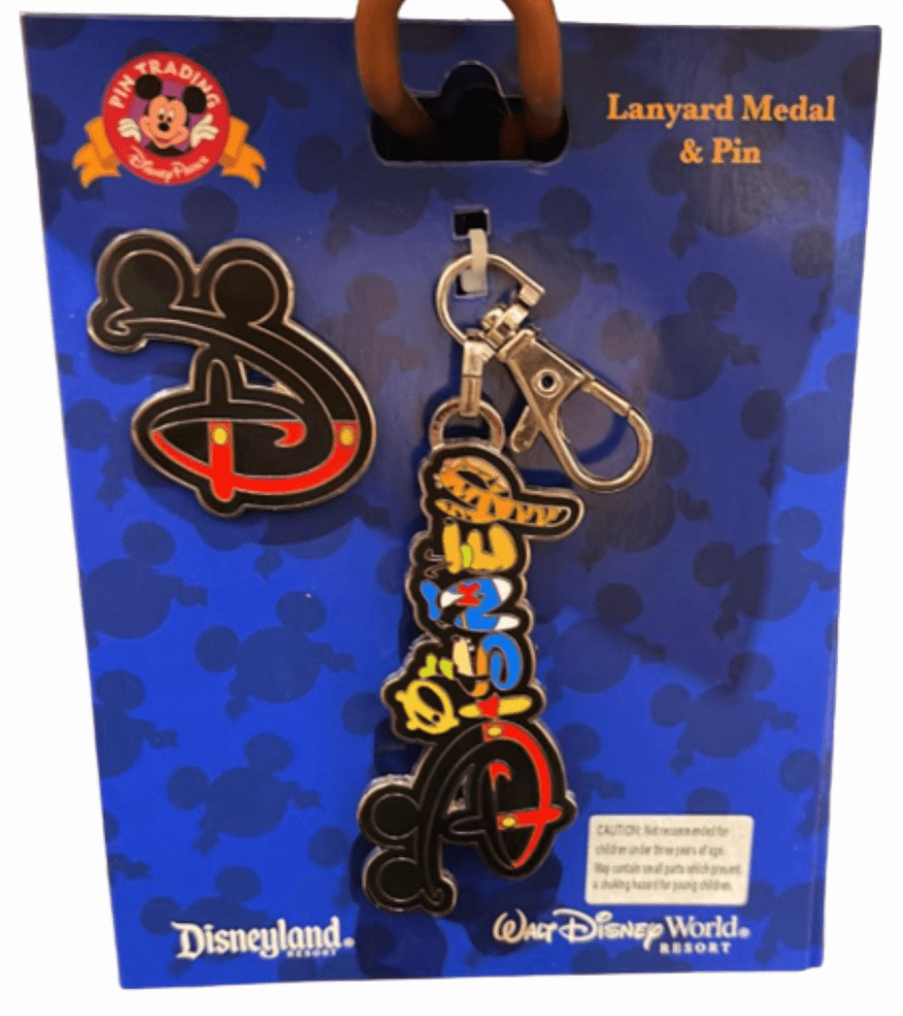 Disney Parks Mickey Mouse and Friends Lanyard Medal & Pin New with