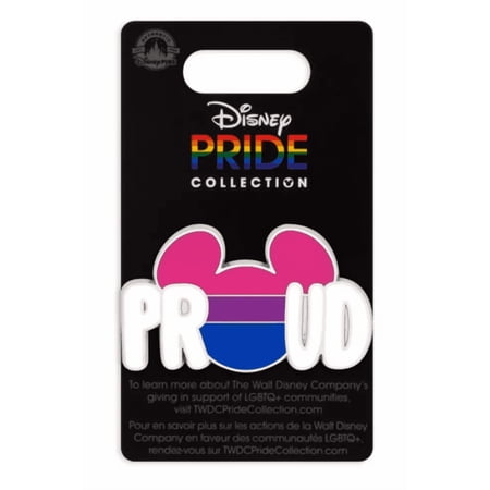 Disney Parks Mickey Proud Icon Pin Bisexual Flag Pride Collection New with Card