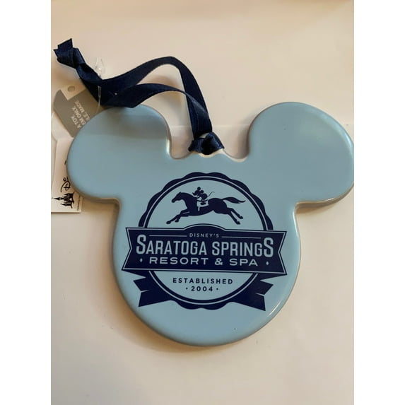 Disney Parks Mickey Saratoga Springs Ceramic Ornament New with Tag