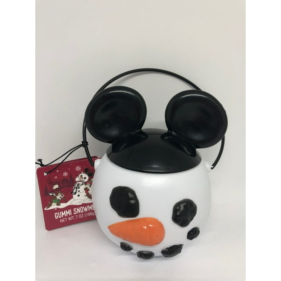 Disney Parks Mickey Snowman Gummi Snowmen Candy Bowl New with Tag